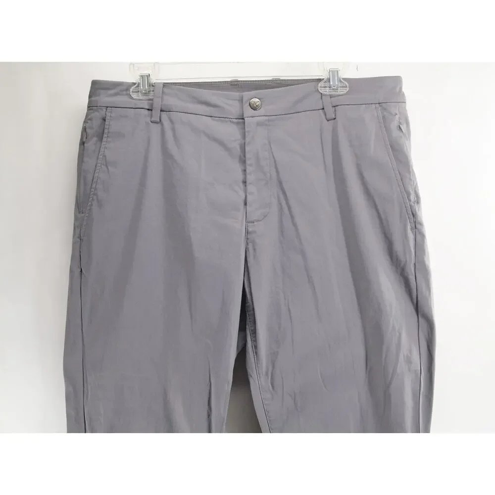 Bird Dogs Men's 36 Gray Solid Performance Pants Chinos Stretch Lined 31 Inseam